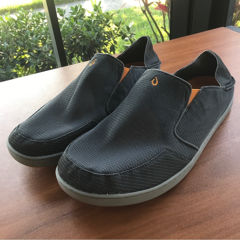 Mens Olukai  Nohea Mesh Dark Gray Mesh Casual Loafers Shoes Size 16